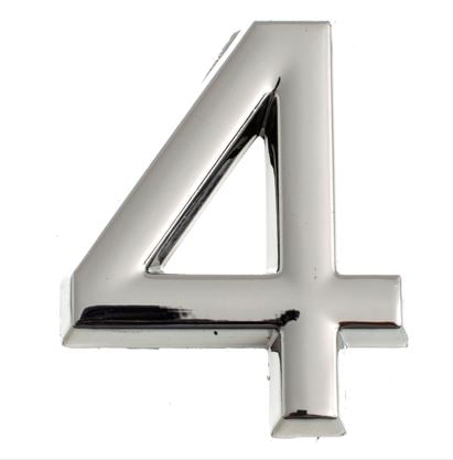 Número 4 para Apartamento ABS 39mm Prata Bemfixa